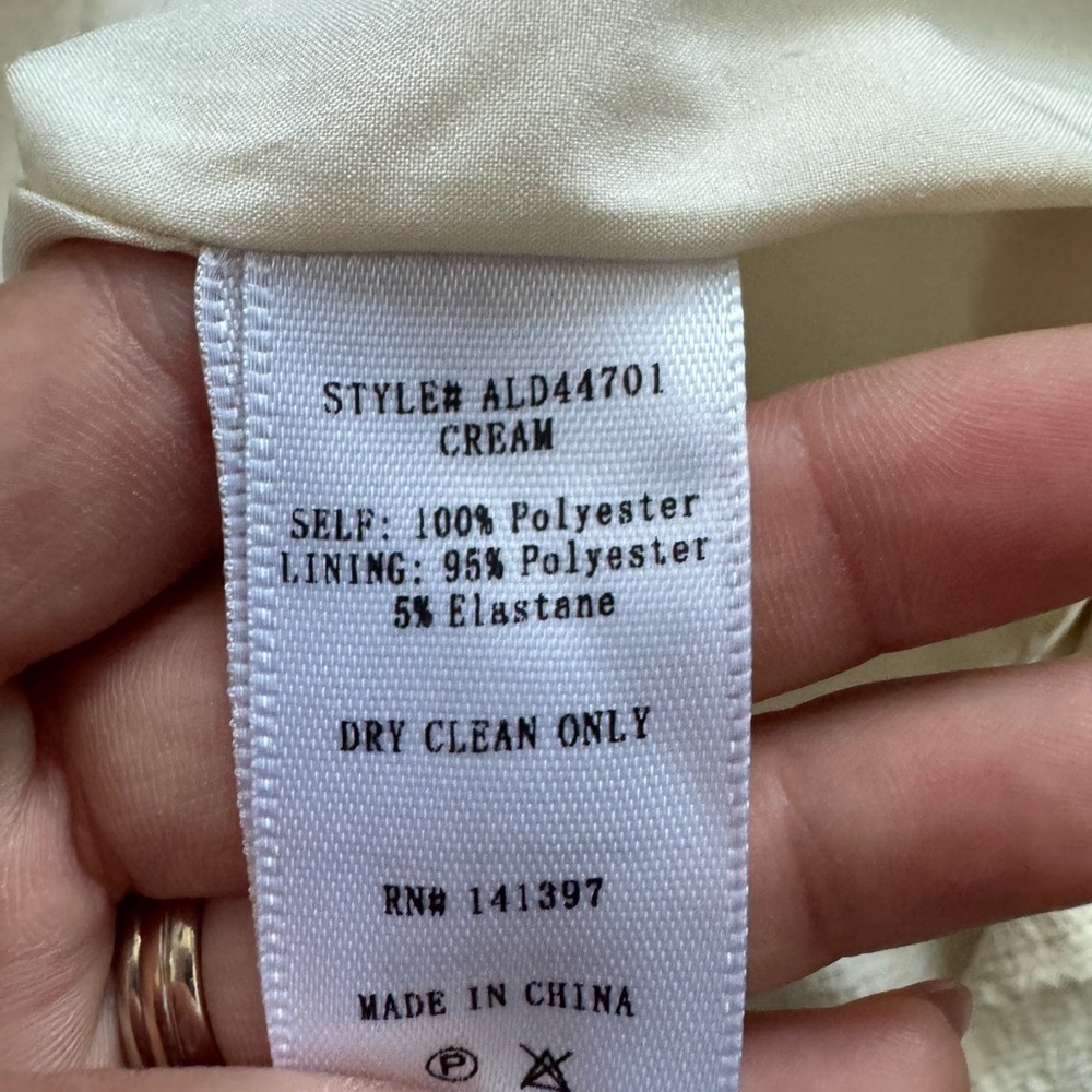 Astr the label Smocked Crinkle Cream Maxi Dress L tiered Cottagecore Babydoll - Picture 8 of 8